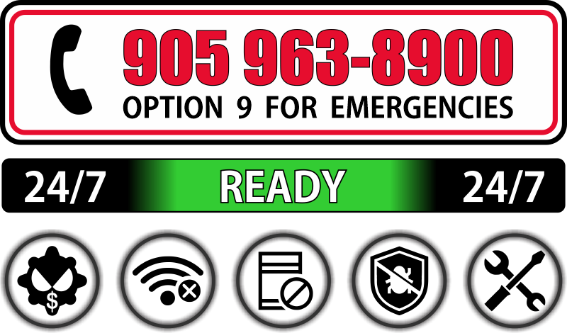 Dial 905 963-8900, option 9 for emergencies.